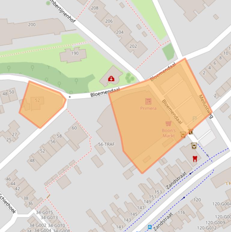 Kaart van postcodegebied 4614CW.