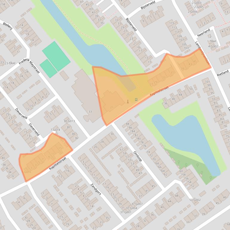 Kaart van postcodegebied 4614EK.