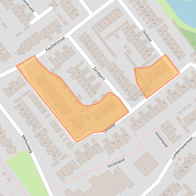 Kaart van postcodegebied 4614EM.