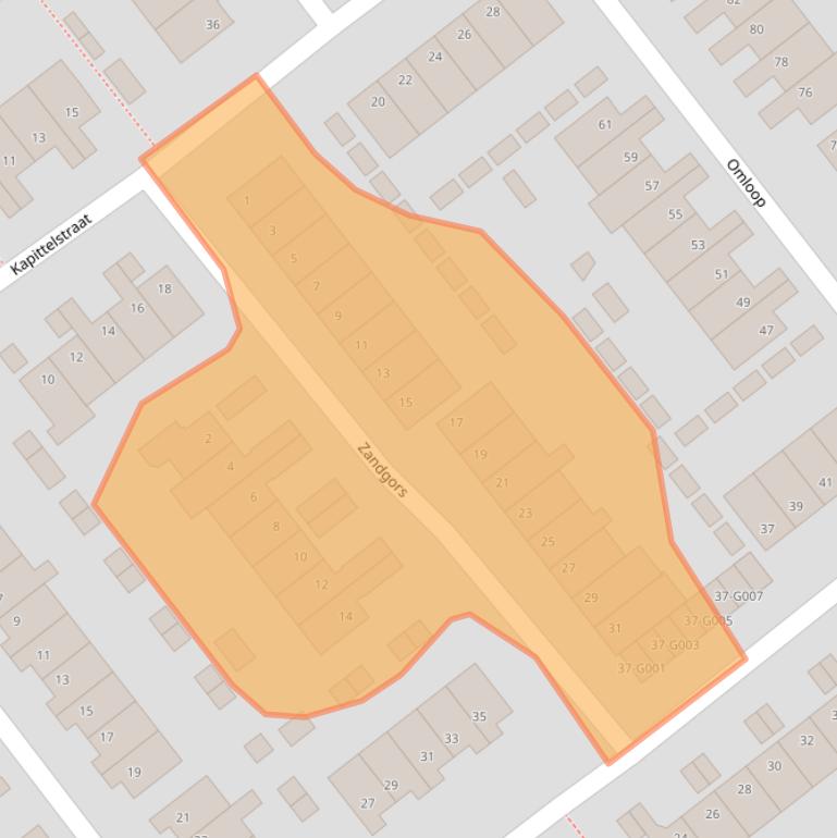 Kaart van postcodegebied 4614ES.