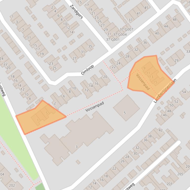 Kaart van postcodegebied 4614ET.