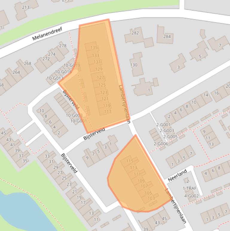 Kaart van postcodegebied 4614EX.