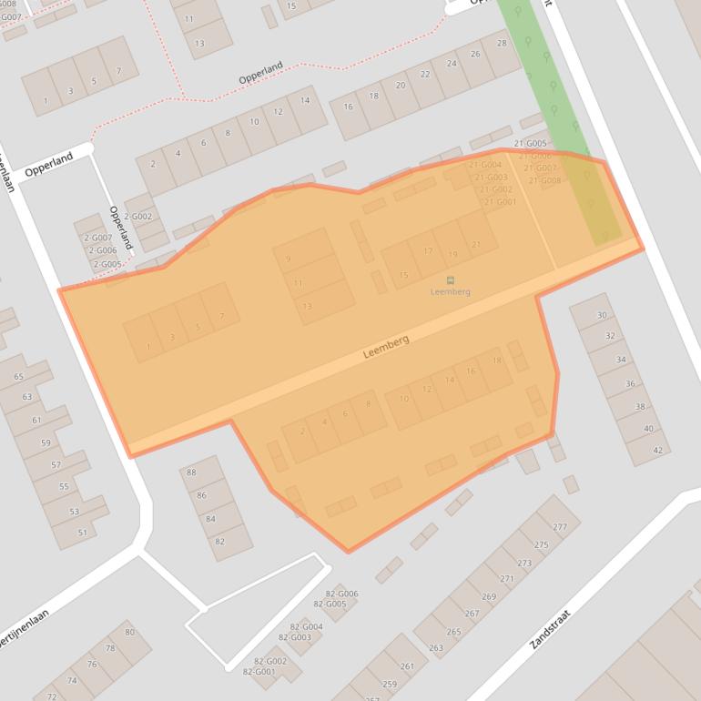 Kaart van postcodegebied 4614GA.