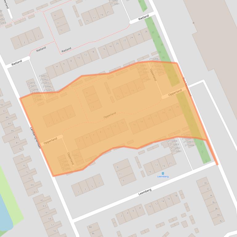 Kaart van postcodegebied 4614GB.