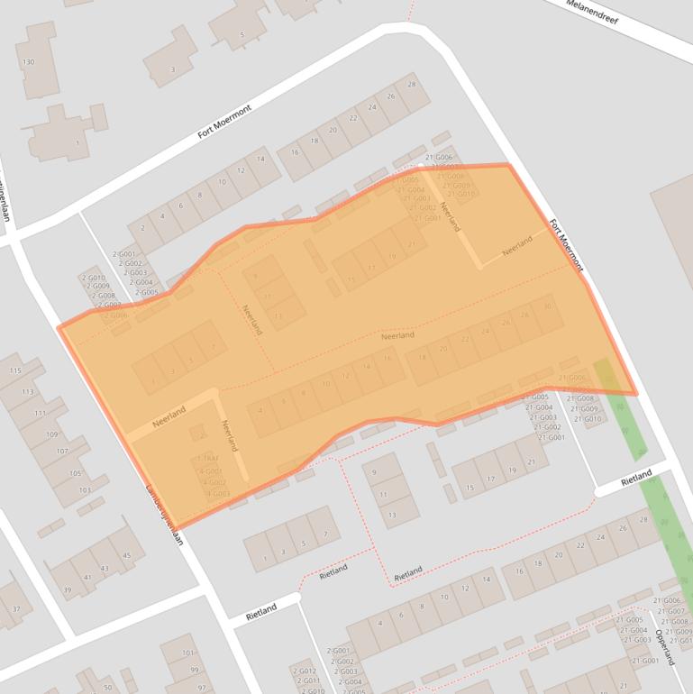 Kaart van postcodegebied 4614GD.