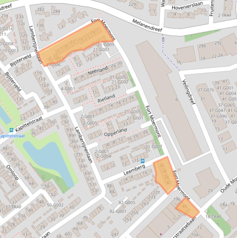 Kaart van postcodegebied 4614GE.