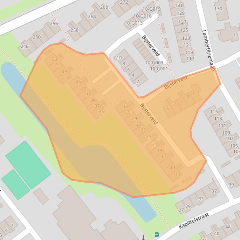 Kaart van postcodegebied 4614GH.