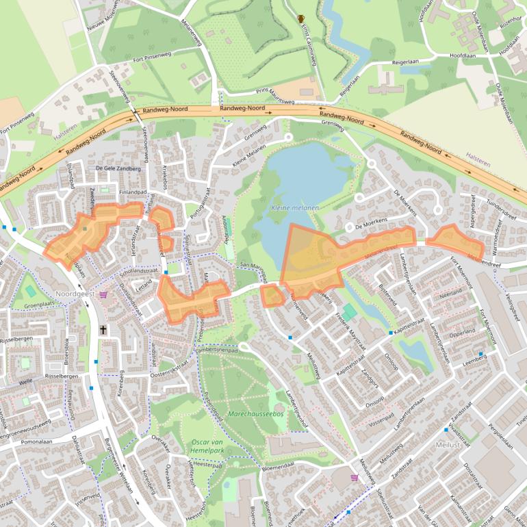 Kaart van postcodegebied 4614GK.