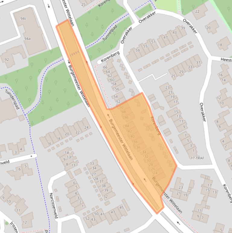 Kaart van postcodegebied 4614GM.