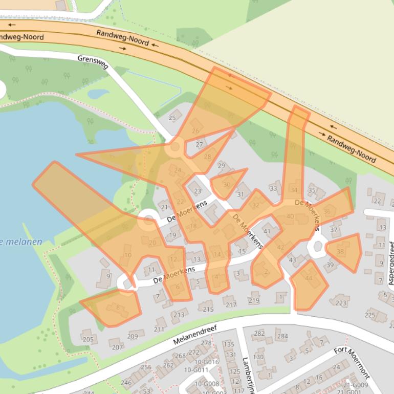 Kaart van postcodegebied 4614GS.