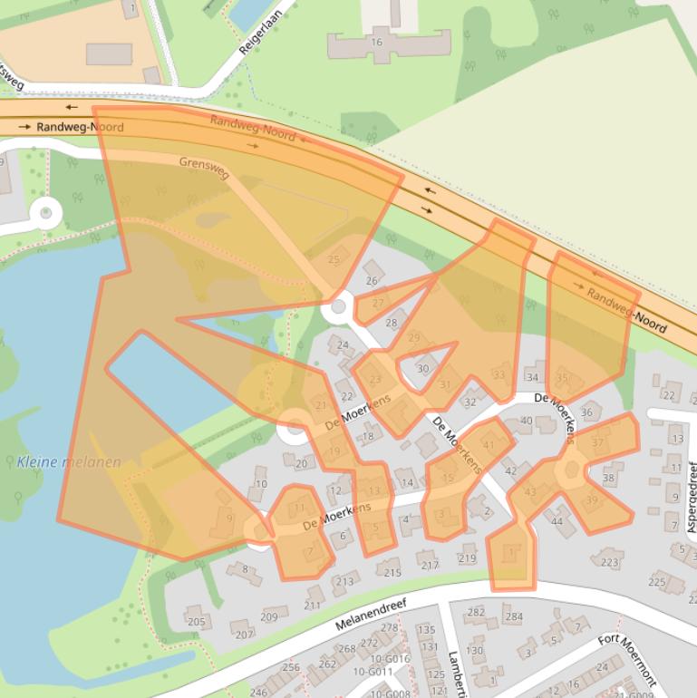 Kaart van postcodegebied 4614GT.