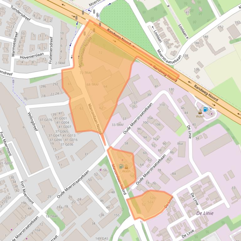 Kaart van postcodegebied 4614HB.