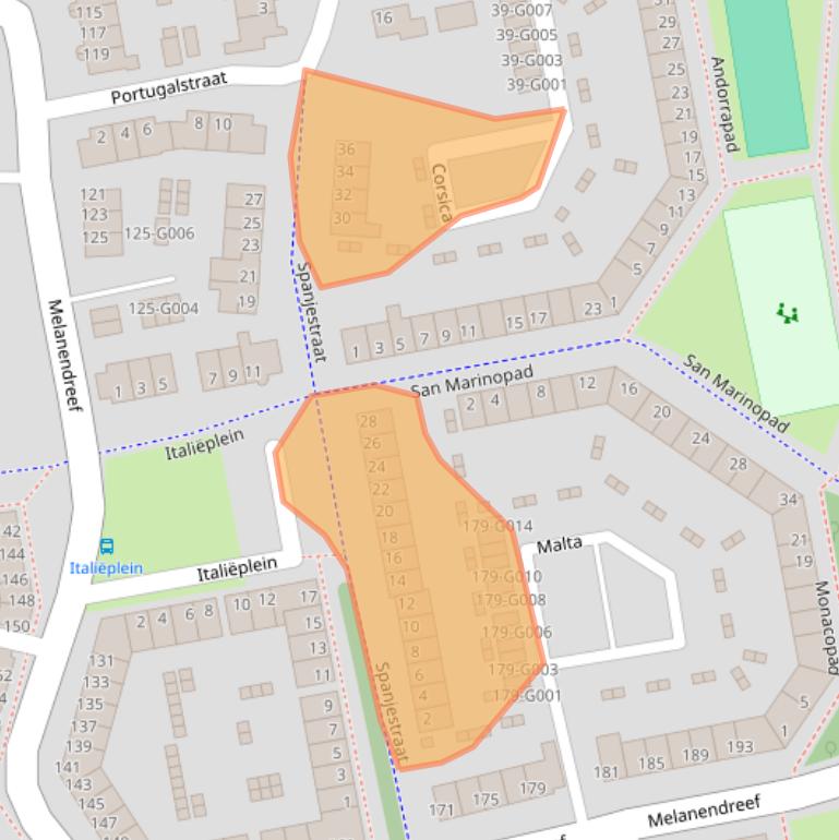 Kaart van postcodegebied 4614JA.