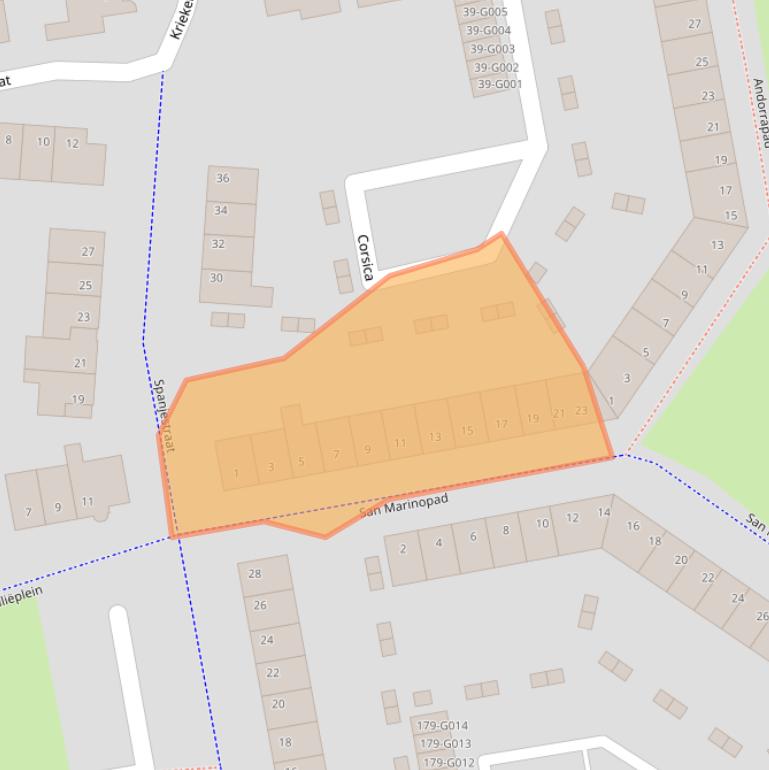 Kaart van postcodegebied 4614JD.