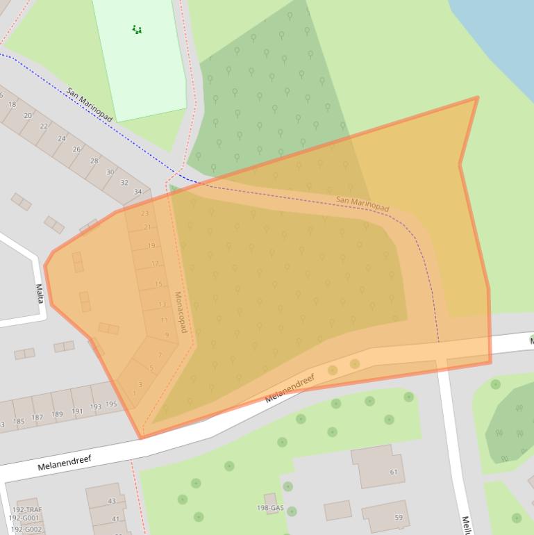 Kaart van postcodegebied 4614JE.