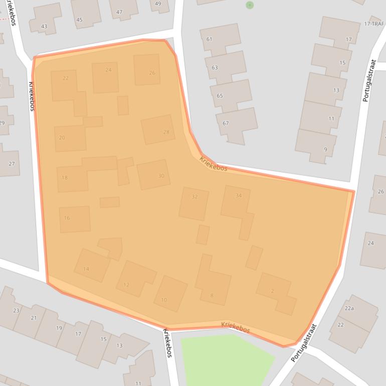 Kaart van postcodegebied 4614JJ.