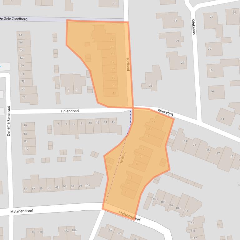 Kaart van postcodegebied 4614JL.