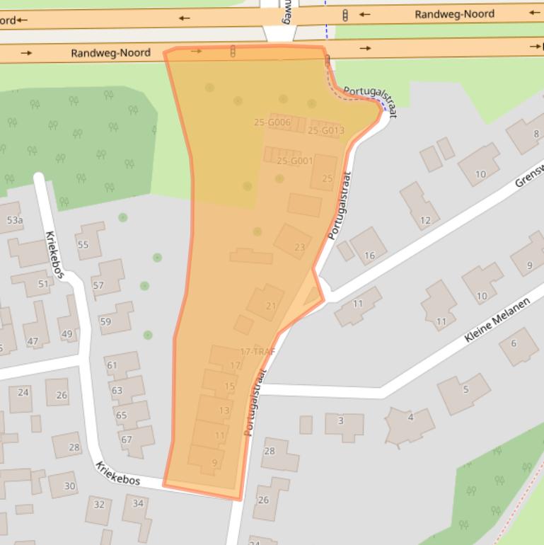 Kaart van postcodegebied 4614JN.