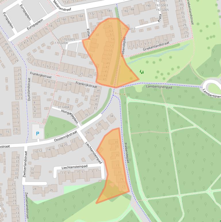 Kaart van postcodegebied 4614JX.