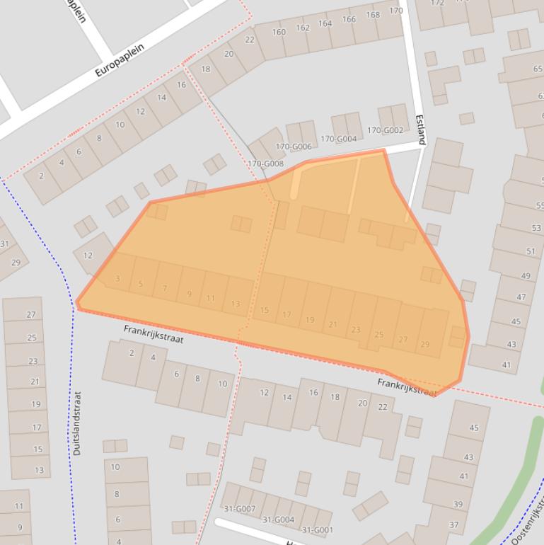 Kaart van postcodegebied 4614KA.