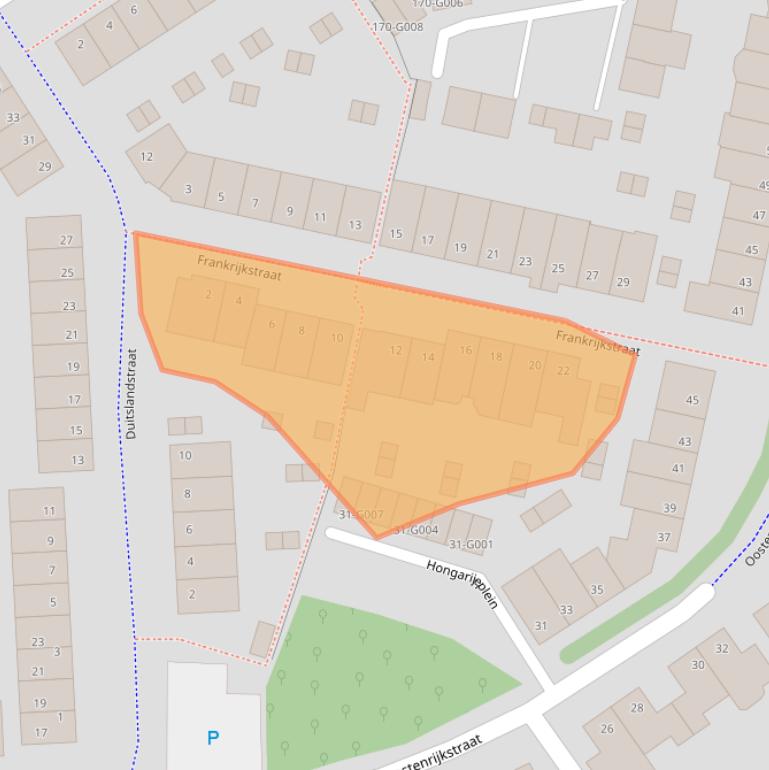 Kaart van postcodegebied 4614KB.