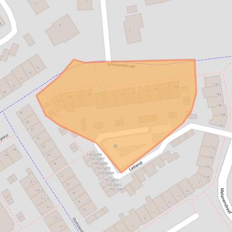 Kaart van postcodegebied 4614KP.