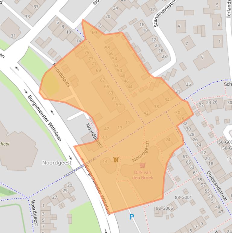 Kaart van postcodegebied 4614KT.