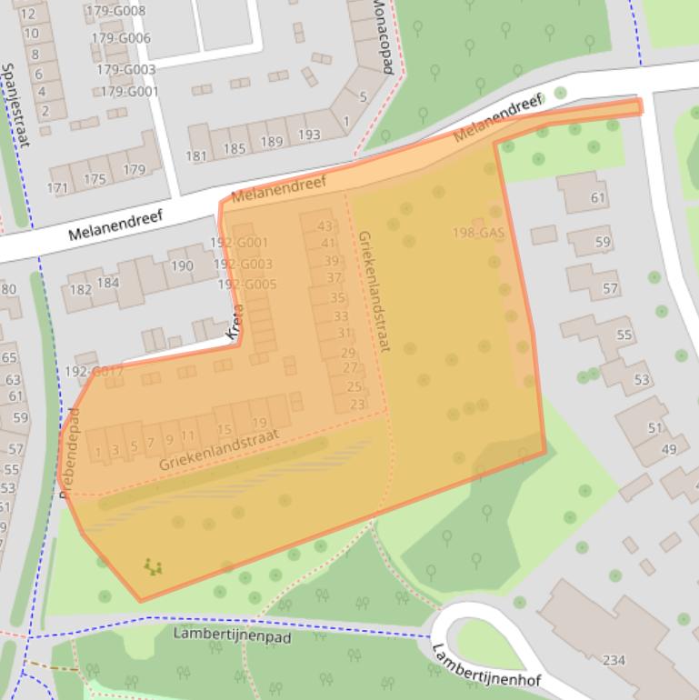 Kaart van postcodegebied 4614KX.