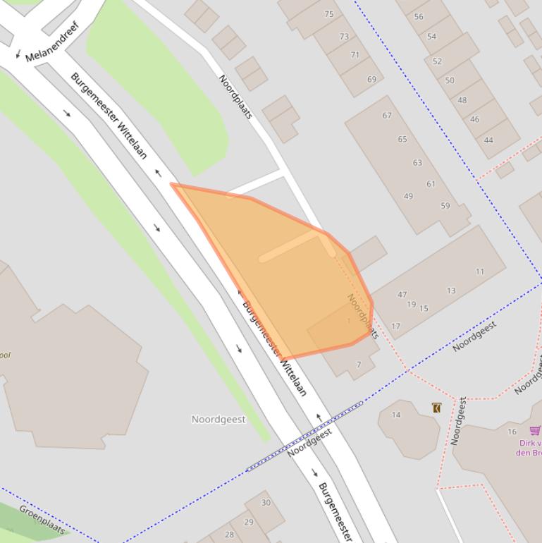 Kaart van postcodegebied 4614KZ.