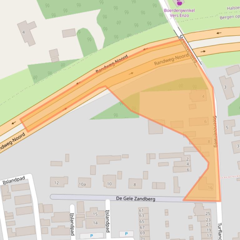 Kaart van postcodegebied 4614LA.