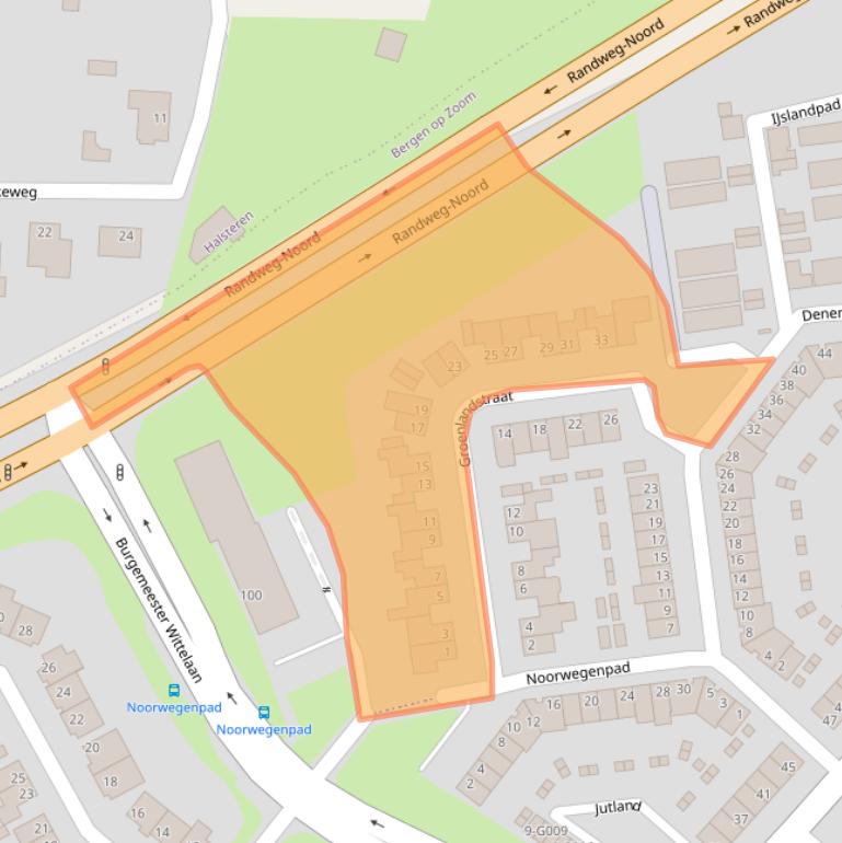 Kaart van postcodegebied 4614LE.