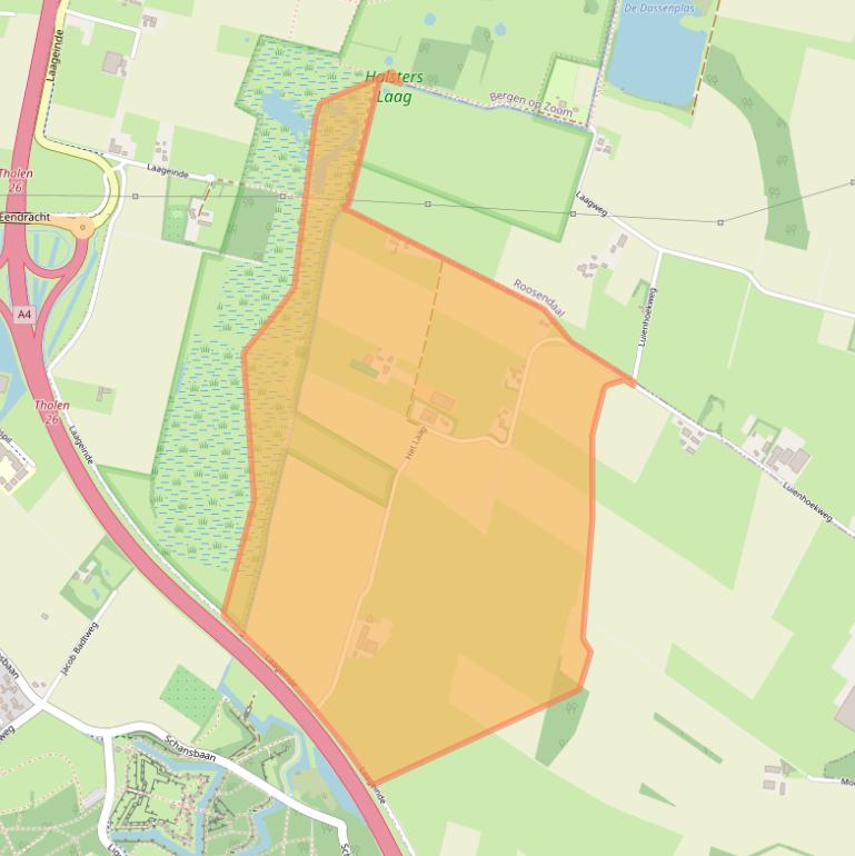 Kaart van postcodegebied 4614PA.