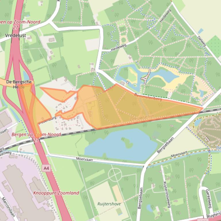 Kaart van postcodegebied 4614PH.