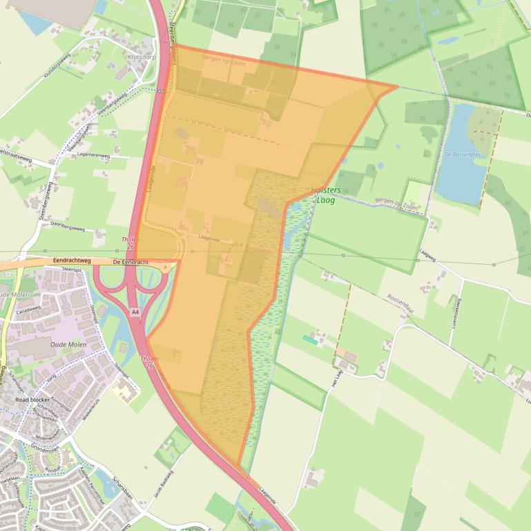 Kaart van postcodegebied 4614PW.