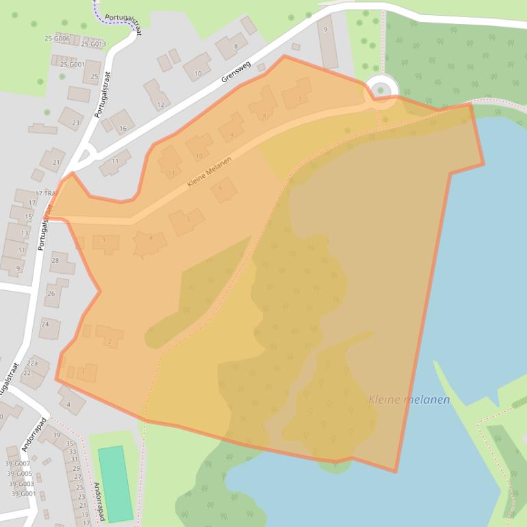 Kaart van postcodegebied 4614RG.