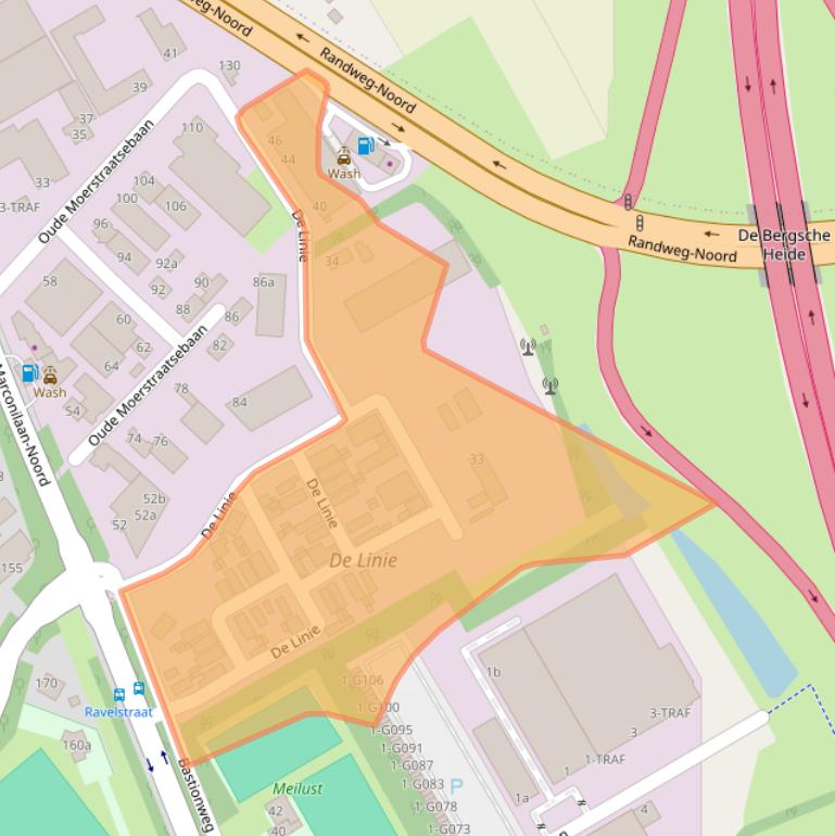 Kaart van postcodegebied 4614RK.