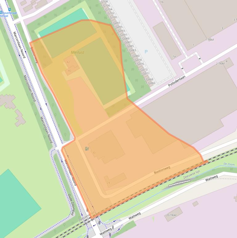 Kaart van postcodegebied 4614RM.