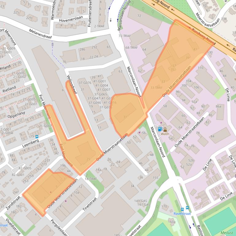 Kaart van postcodegebied 4614RN.