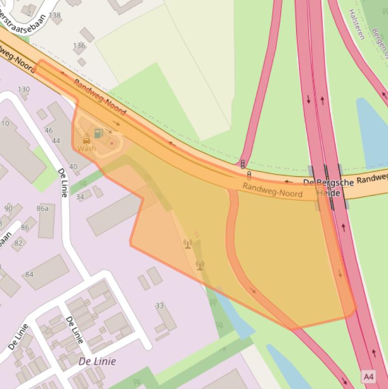 Kaart van postcodegebied 4614RT.