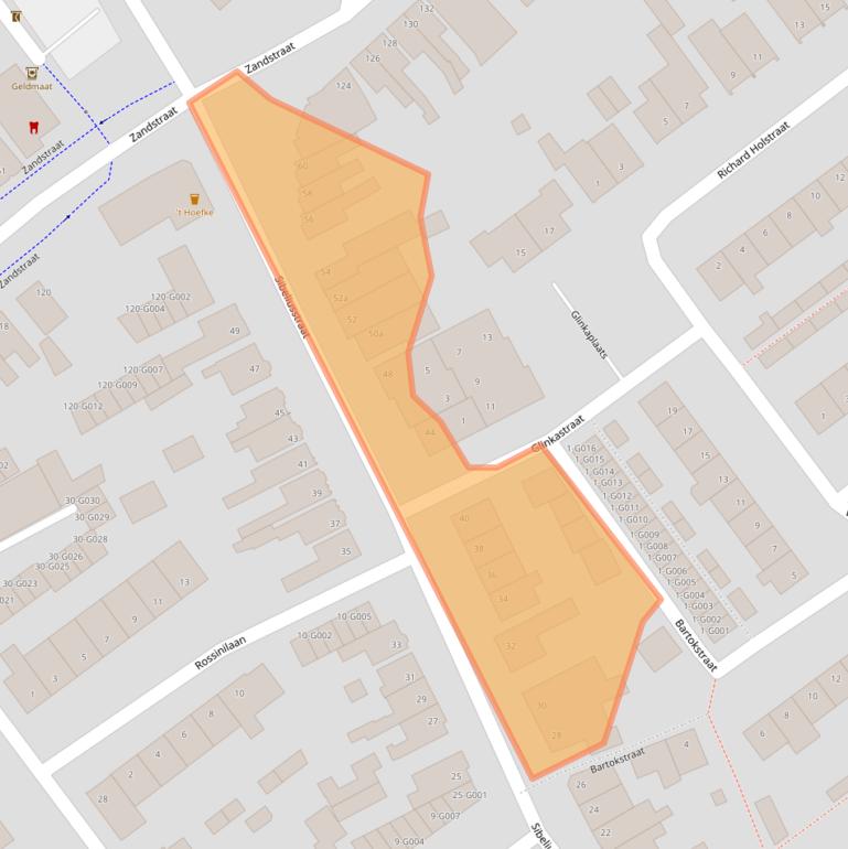 Kaart van postcodegebied 4614VD.