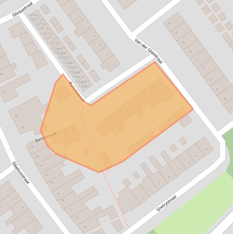 Kaart van postcodegebied 4614VH.