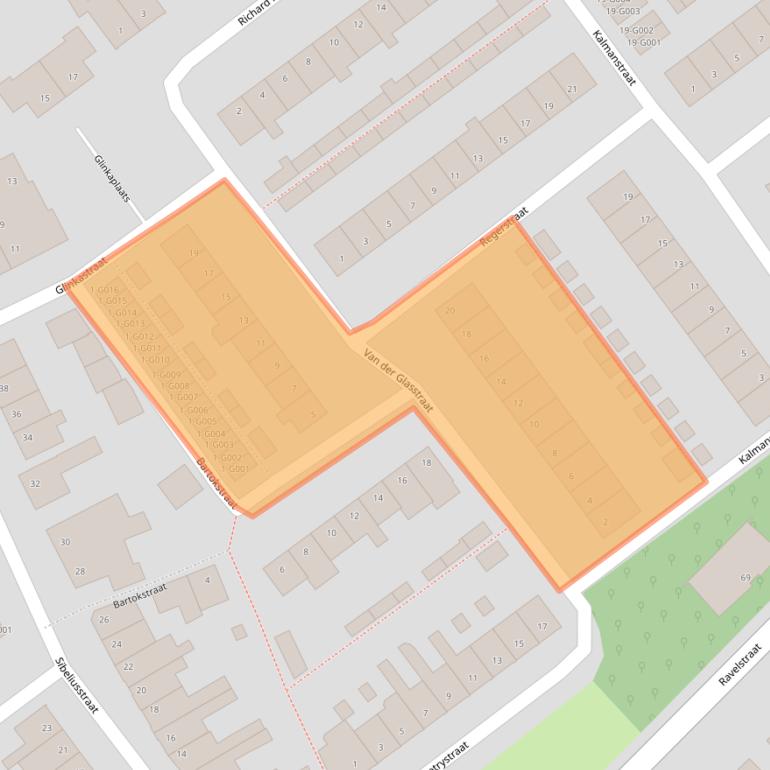 Kaart van postcodegebied 4614VK.