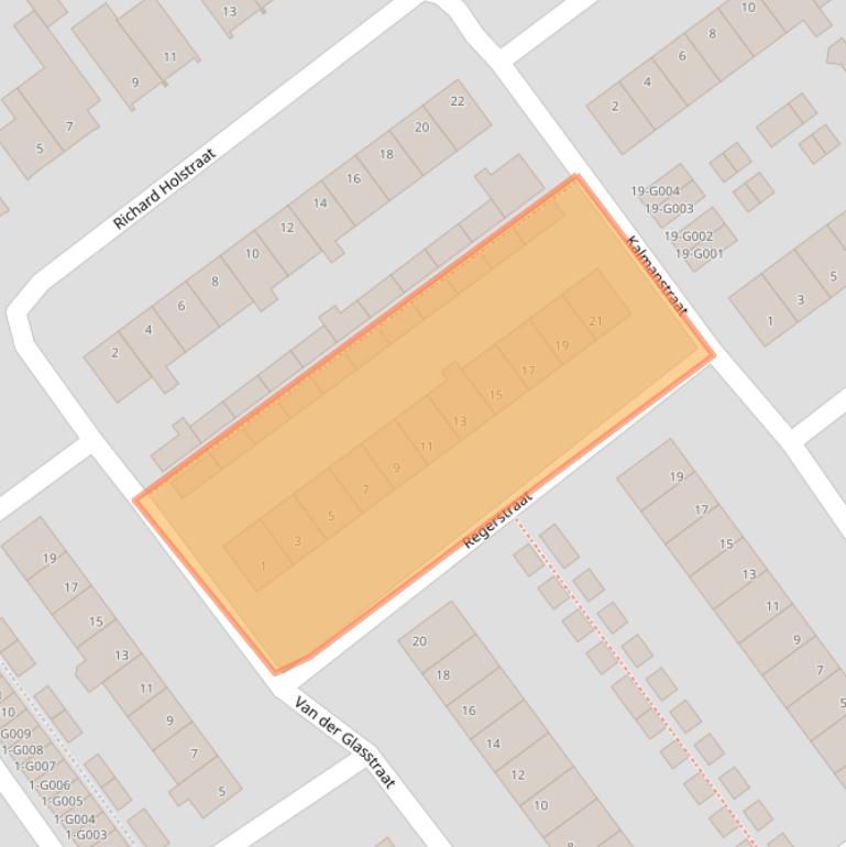 Kaart van postcodegebied 4614VM.