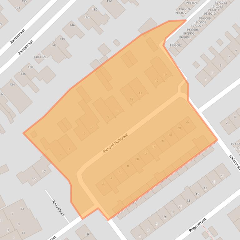 Kaart van postcodegebied 4614VN.