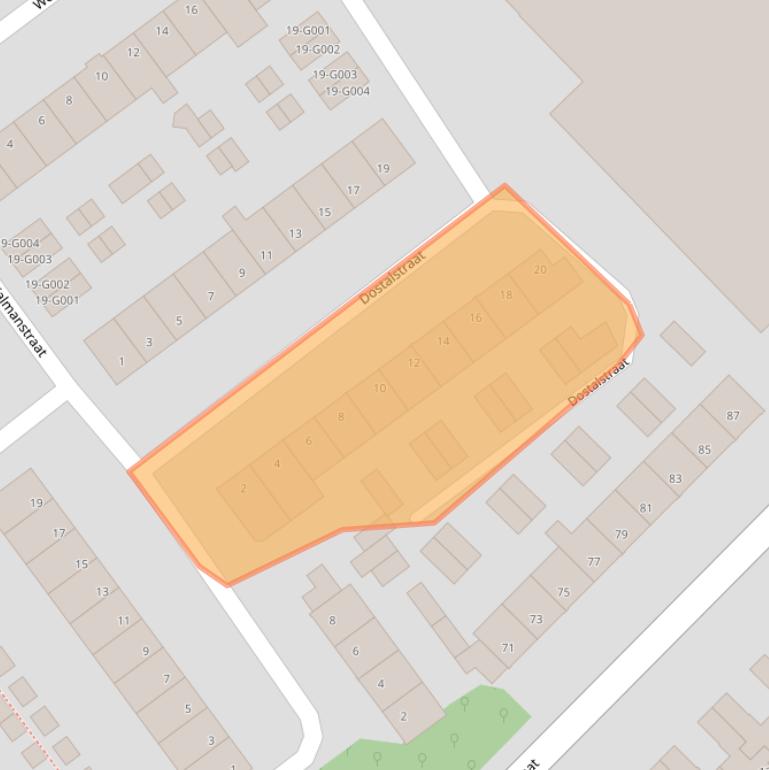 Kaart van postcodegebied 4614VR.