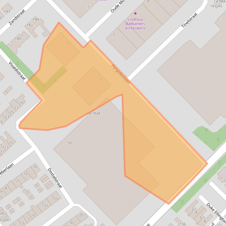 Kaart van postcodegebied 4614VV.