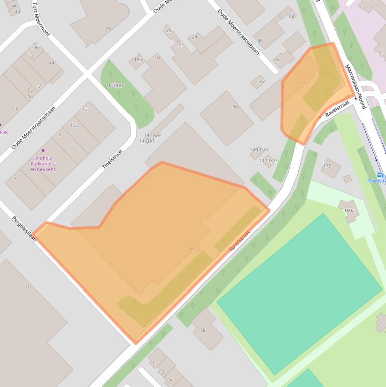 Kaart van postcodegebied 4614XG.