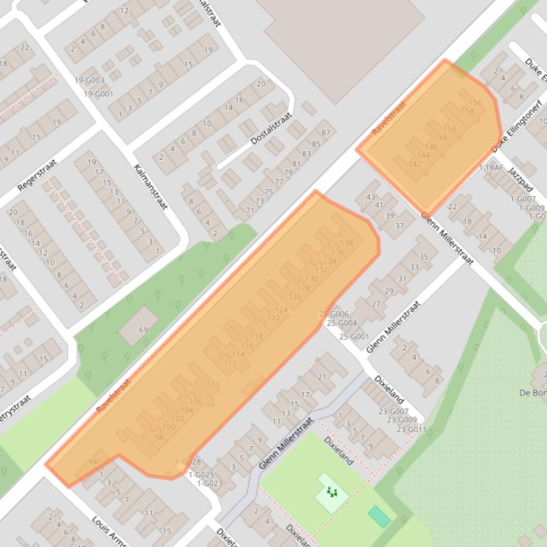 Kaart van postcodegebied 4614XH.
