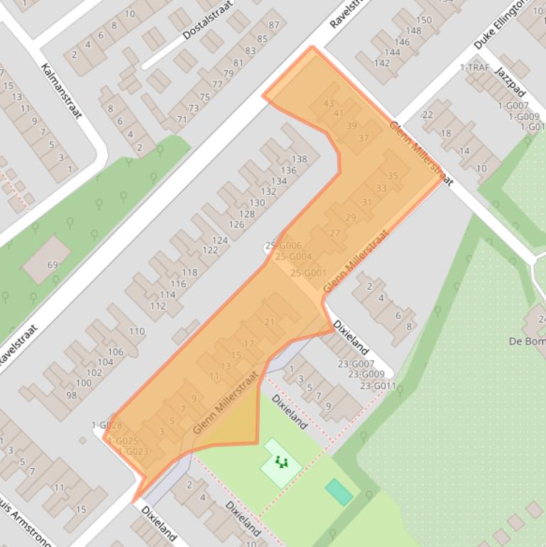 Kaart van postcodegebied 4614XR.