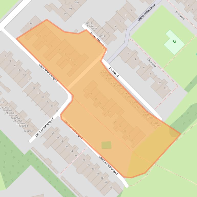 Kaart van postcodegebied 4614XV.